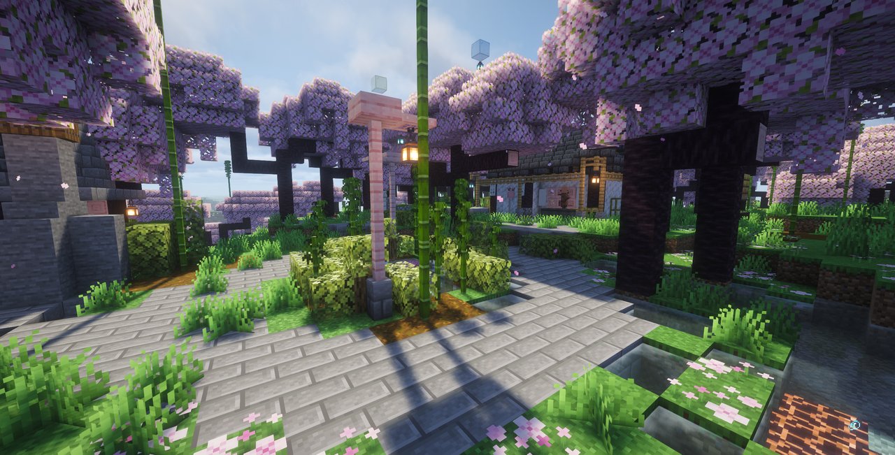 Minecraft 樱花环绕的东方楼阁